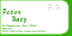 peter watz business card