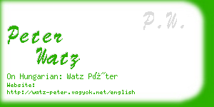 peter watz business card